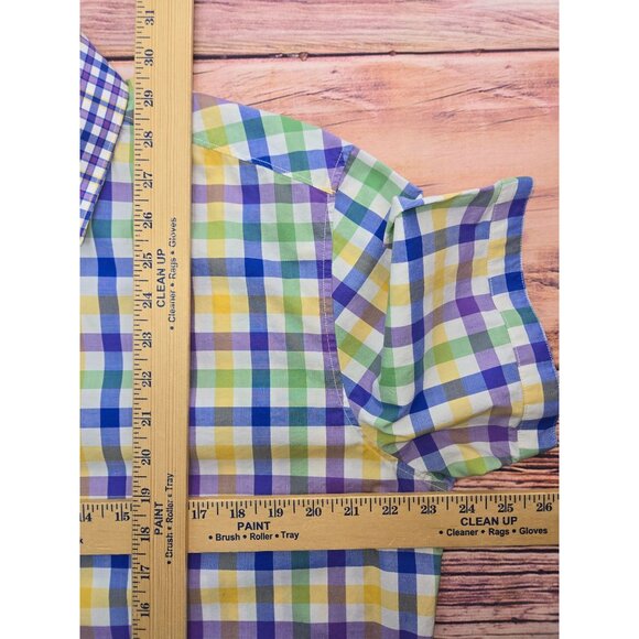 Robert Graham X Collection Mens Short Sleeve Shirt XL Multicolor Check - Picture 12 of 12